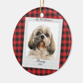 Dog Foto von First Christmas Pet Name Year Custom Keramik Ornament (Links)