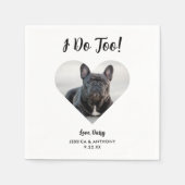 Dog Foto Wedding Cocktail Napkins Serviette (Vorderseite)