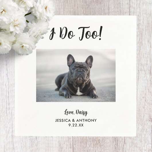 Dog Foto Wedding Cocktail Napkins Serviette