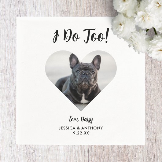 Dog Foto Wedding Cocktail Napkins Serviette