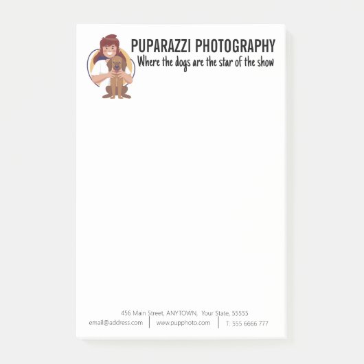 Dog Fotografy Business Custom Post-it Klebezettel (Vorderseite)