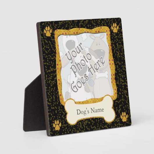 Dog-Fotovorlage Whimsical Keepake Display Fotoplatte (Vorderseite)