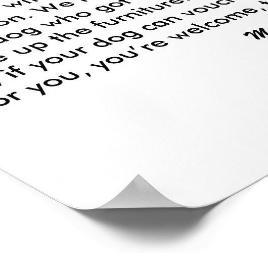 Dog Friendly Hotel Sign Poster (Ecke)