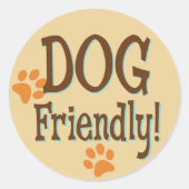 Dog Friendly Runder Aufkleber (Vorderseite)