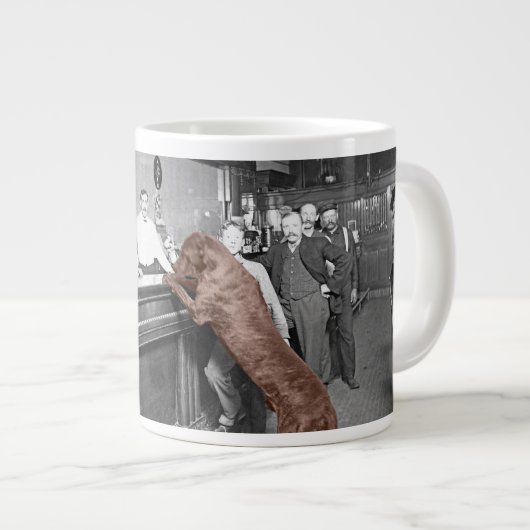Dog Friendly Saloon Tavern Bar 1900 Fotograf Jumbo-Tasse (Vorderseite Rechts)