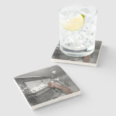 Dog Friendly Saloon Tavern Bar 1900 Fotograf Steinuntersetzer (Seitenansicht)