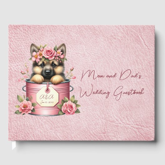 Dog Friends Mama und Vaters Hochzeit Gästebuch (Vorderseite)