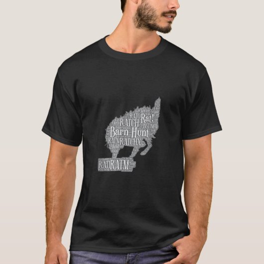 Dog Fun Barn Hunt Word Cloud T-Shirt (Vorderseite)
