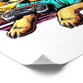 Dog Gamer, Retro Vintag Design Poster (Ecke)