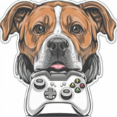 Dog Gamer - Videospiel Aufkleber (Vorderseite)