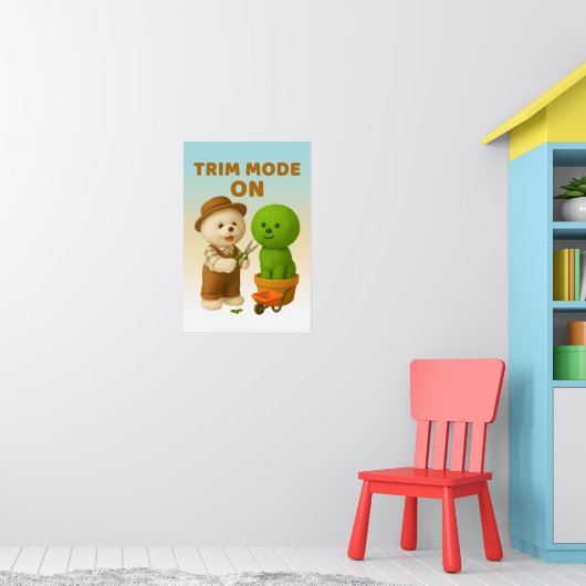 Dog Gardener Bichon Topiary Trim Surreal Poster (Kinderzimmer 1)