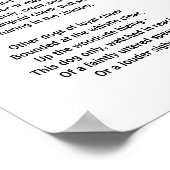 Dog Gedicht von Elizabeth Barrett Browning Poster (Ecke)