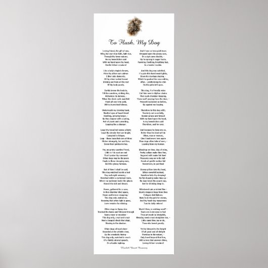 Dog Gedicht von Elizabeth Barrett Browning Poster (Vorne)