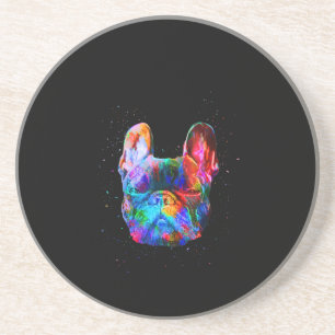 Dog Geometric Colour Splash Pop Art French Bulldog Getränkeuntersetzer