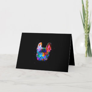 Dog Geometric Colour Splash Pop Art French Bulldog Karte