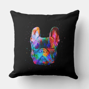 Dog Geometric Colour Splash Pop Art French Bulldog Kissen