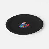 Dog Geometric Colour Splash Pop Art French Bulldog Pappteller (Schrägansicht)