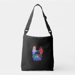Dog Geometric Colour Splash Pop Art French Bulldog Tragetaschen Mit Langen Trägern