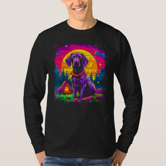 Dog German Shorthaired Pointer Camping Nature T-Shirt (Vorderseite)