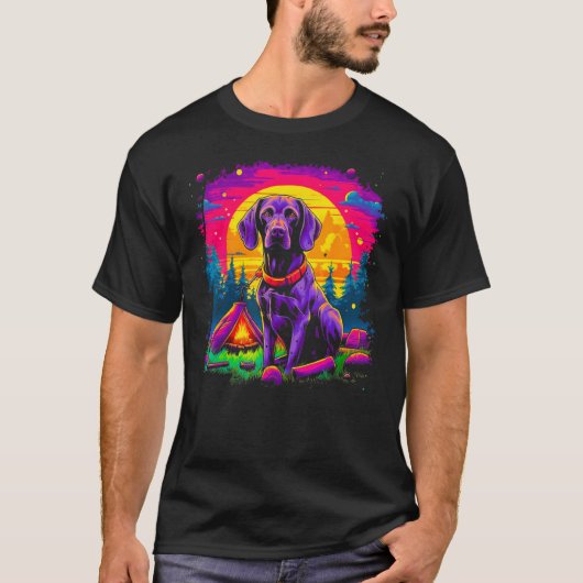 Dog German Shorthaired Pointer Camping Nature T-Shirt (Vorderseite)
