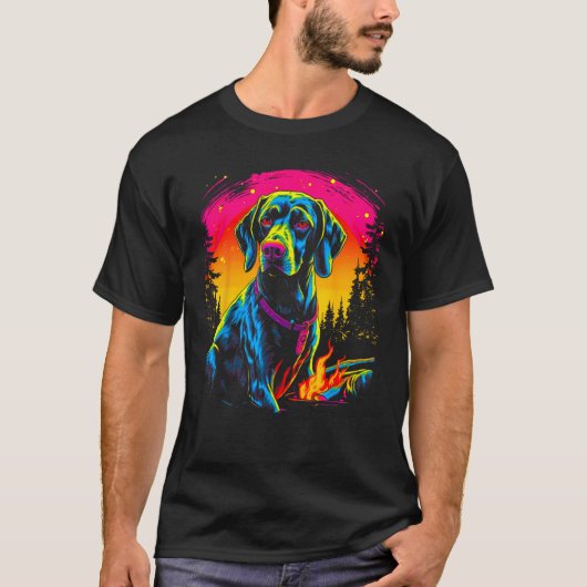 Dog German Shorthaired Pointer Camping T-Shirt (Vorderseite)