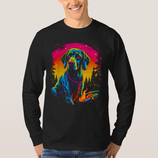 Dog German Shorthaired Pointer Camping T-Shirt (Vorderseite)