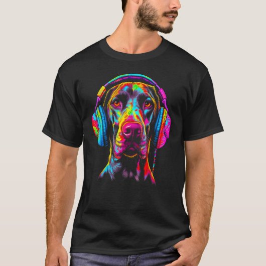Dog German Shorthaired Pointer DJ T-Shirt (Vorderseite)