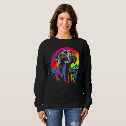 Dog German Shorthaired Pointer Mountain Nature Sun Sweatshirt (Vorne ganz)