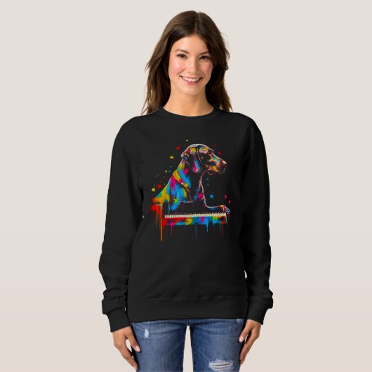 Dog German Shorthaired Pointer Piano Sweatshirt (Vorne ganz)