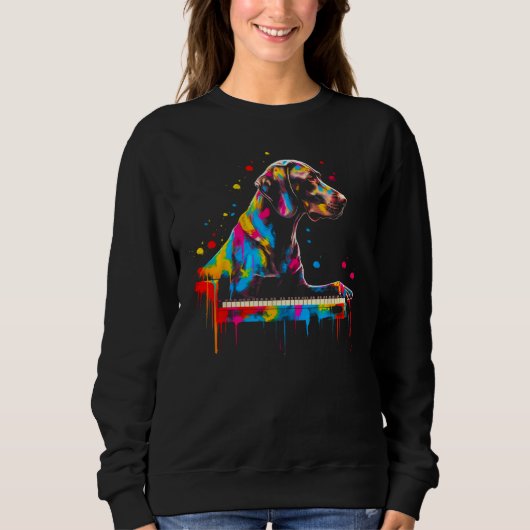 Dog German Shorthaired Pointer Piano Sweatshirt (Vorderseite)