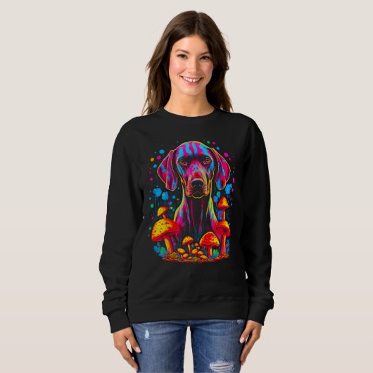 Dog German Shorthaired Pointer Psychedelic Mushroo Sweatshirt (Vorne ganz)