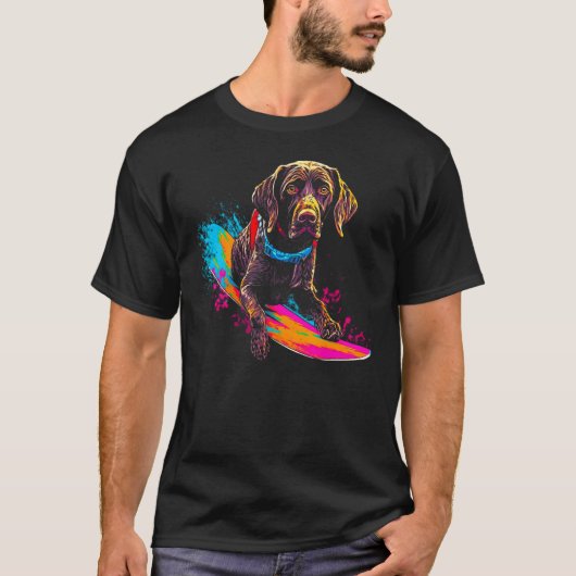 Dog German Shorthaired Pointer Snowboard T-Shirt (Vorderseite)