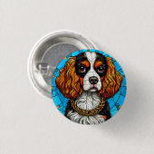 Dog-gestanztes Glas-Portrait Button (Vorne & Hinten)