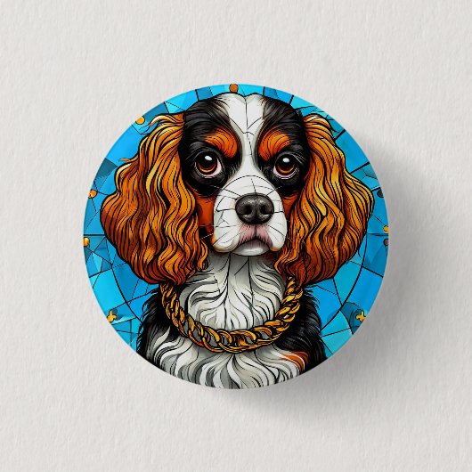 Dog-gestanztes Glas-Portrait Button (Vorderseite)
