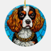 Dog-gestanztes Glas-Portrait Keramik Ornament (Hinten)