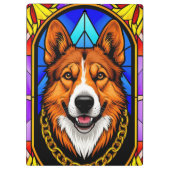 Dog-gestanztes Glas-Portrait Klemmbrett (Rückseite)