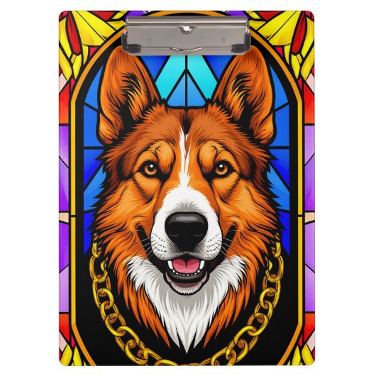 Dog-gestanztes Glas-Portrait Klemmbrett (Vorderseite)