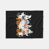 Dog Ghost Halloween Fleecedecke (Vorderseite (Horizontal))
