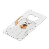 Dog Ghost Halloween Kostüm Geldbeutel Flaschenöffner (Rückseite Schrägansicht)