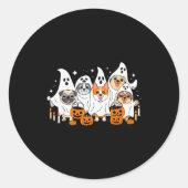 Dog Ghost Halloween Runder Aufkleber (Vorderseite)