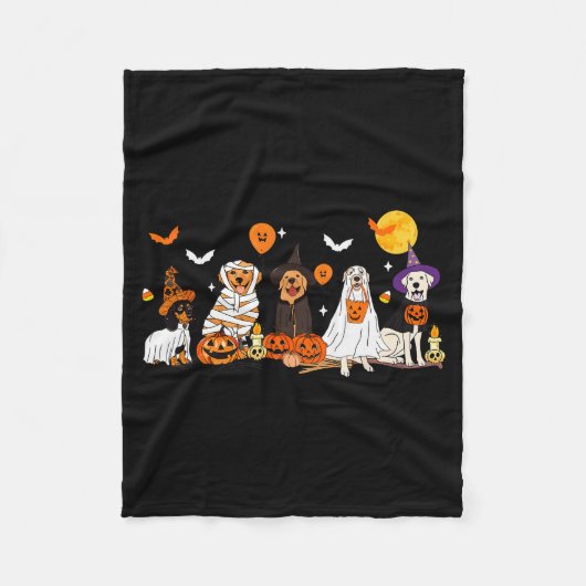 Dog Ghost Witch Mummy Halloween Costume Men Women Fleecedecke (Vorderseite)