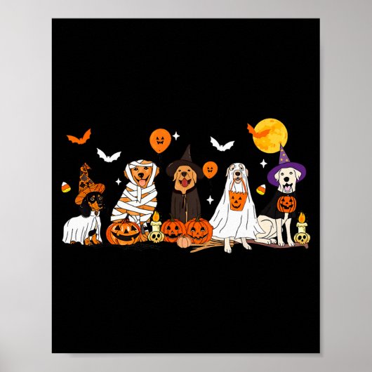 Dog Ghost Witch Mummy Halloween Costume Men Women Poster (Vorne)