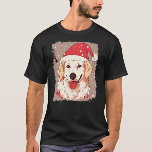 Dog Golden Retriever Christmas T-Shirt (Vorderseite)
