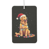 Dog Golden Retriever Santa Christmas Xmas Lights ( Autolufterfrischer (Vorderseite)