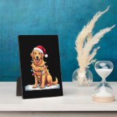 Dog Golden Retriever Santa Christmas Xmas Lights ( Fotoplatte (Seite)
