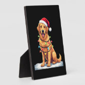 Dog Golden Retriever Santa Christmas Xmas Lights ( Fotoplatte (Seite)