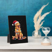 Dog Golden Retriever Santa Christmas Xmas Lights ( Fotoplatte (Seite)