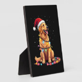 Dog Golden Retriever Santa Christmas Xmas Lights ( Fotoplatte (Seite)