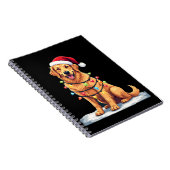 Dog Golden Retriever Santa Christmas Xmas Lights ( Notizblock (Rechte Seite)