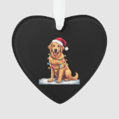 Dog Golden Retriever Santa Christmas Xmas Lights ( Ornament (Vorderseite)
